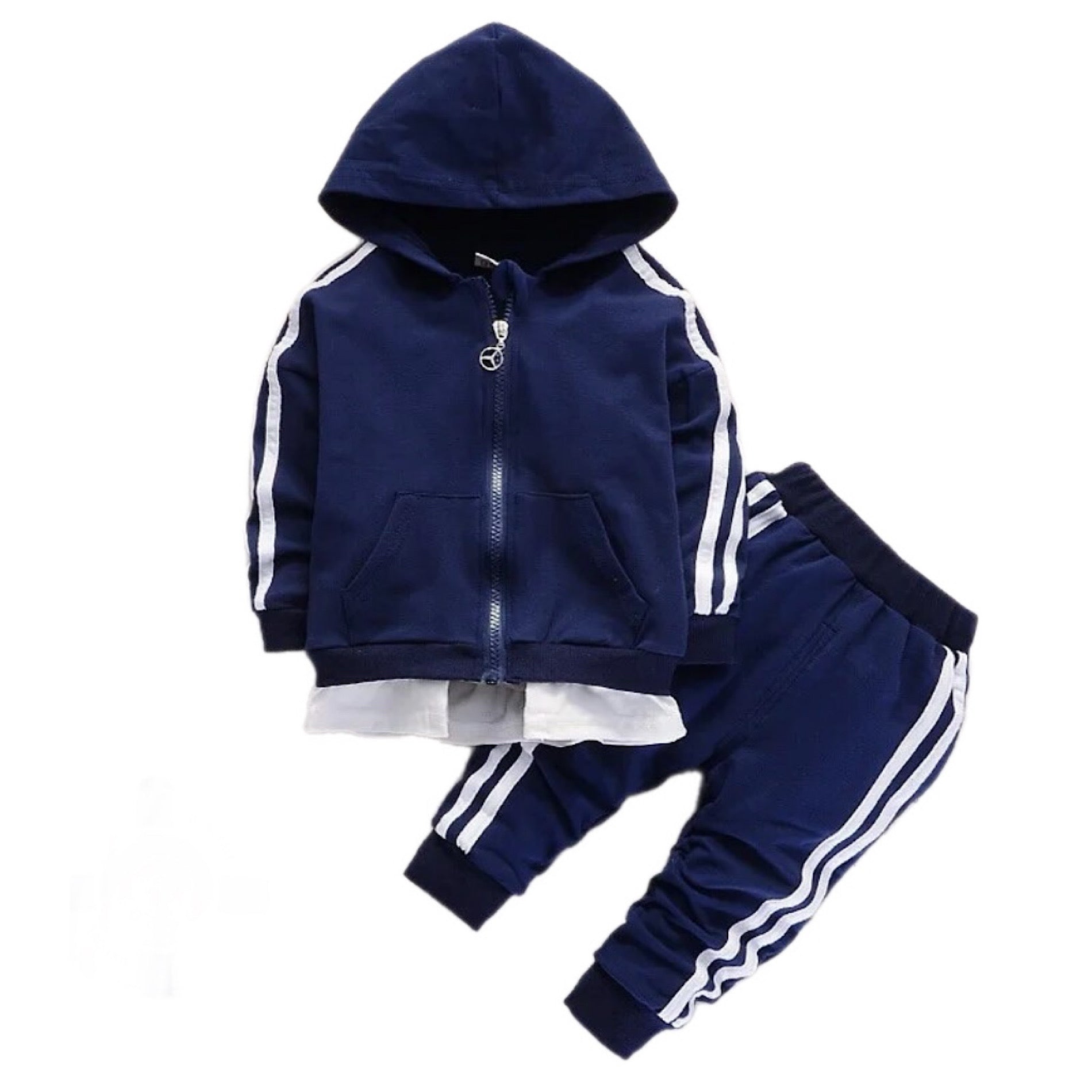 Baby Toddler Boys Casual Cotton Hoodie and Joggers Tracksuit, Color Navy Blue