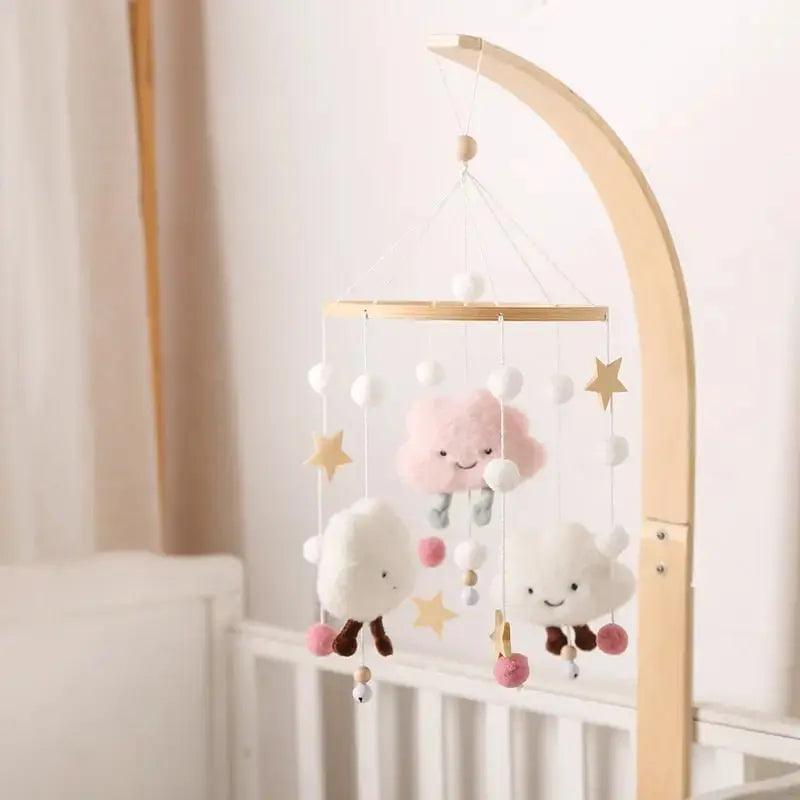Clouds and Stars Wooden Crib Mobile for Nursery Bling Bling Baby Boutique