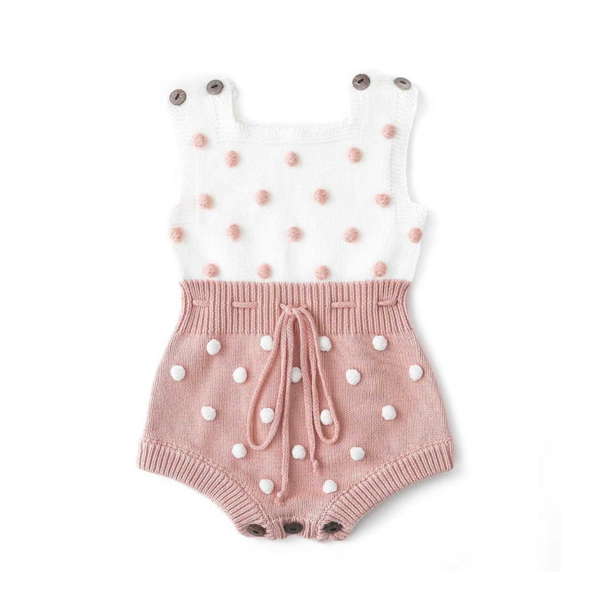 Baby Girls Knit Romper 3D Dot Print Sleeveless Jumpsuit, Models