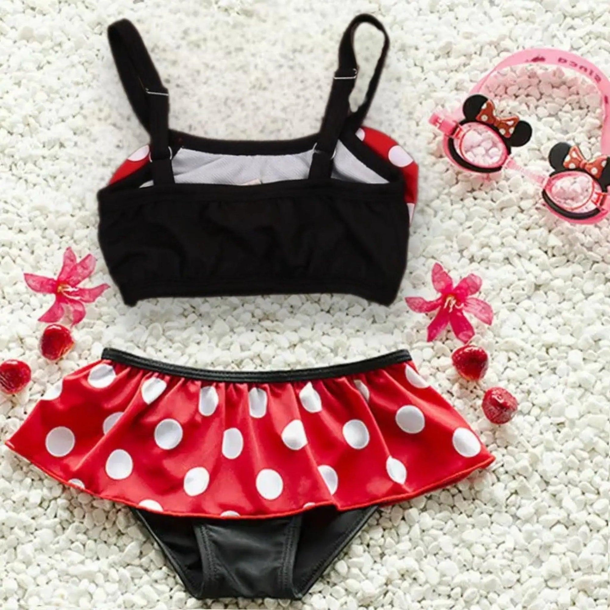 Baby Toddler Girls Minnie Mouse Polka Dot Bikini Set Bling Bling Baby Boutique