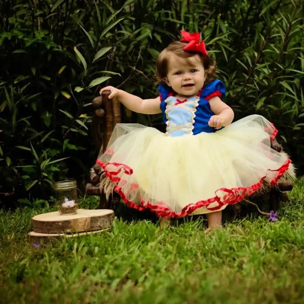Baby Toddler Girls Snow White Dress Cosplay Costume and Accessories Bling Bling Baby Boutique