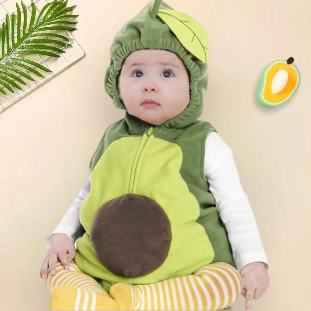 Baby Toddler Hooded Avocado Romper Costume and Socks Bling Bling Baby Boutique