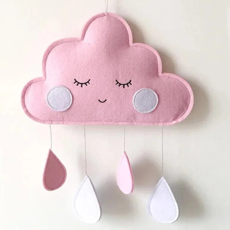 Cloud Raindrop Pendant Baby Kids Room Hanging Wall Decoration, Color Grey