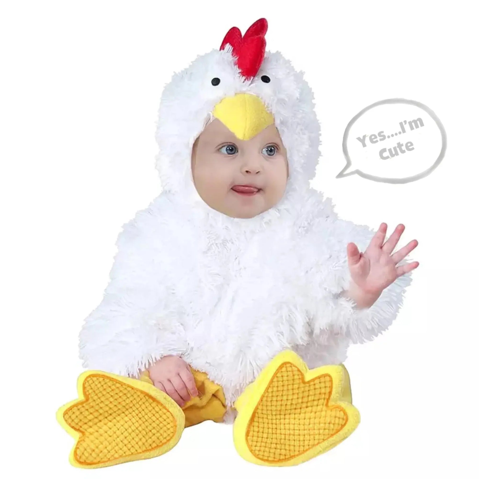 Gender Neutral Baby Fleece Chicken Costume Animal Romper Bling Bling Baby Boutique