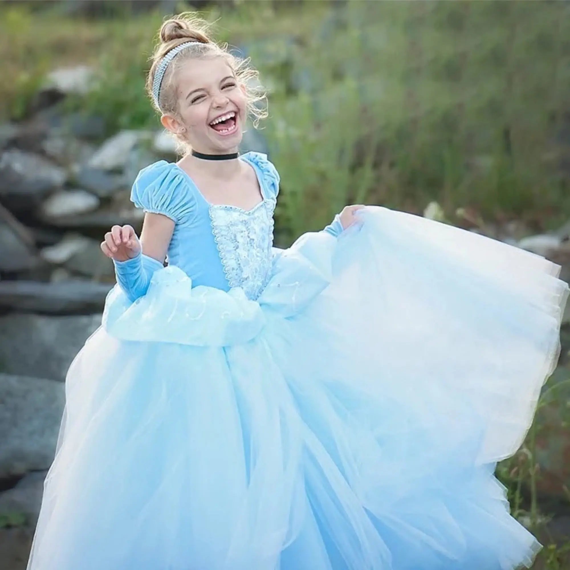 Girls Enchanting Cinderella Dress Halloween Costume with Accessories Bling Bling Baby Boutique