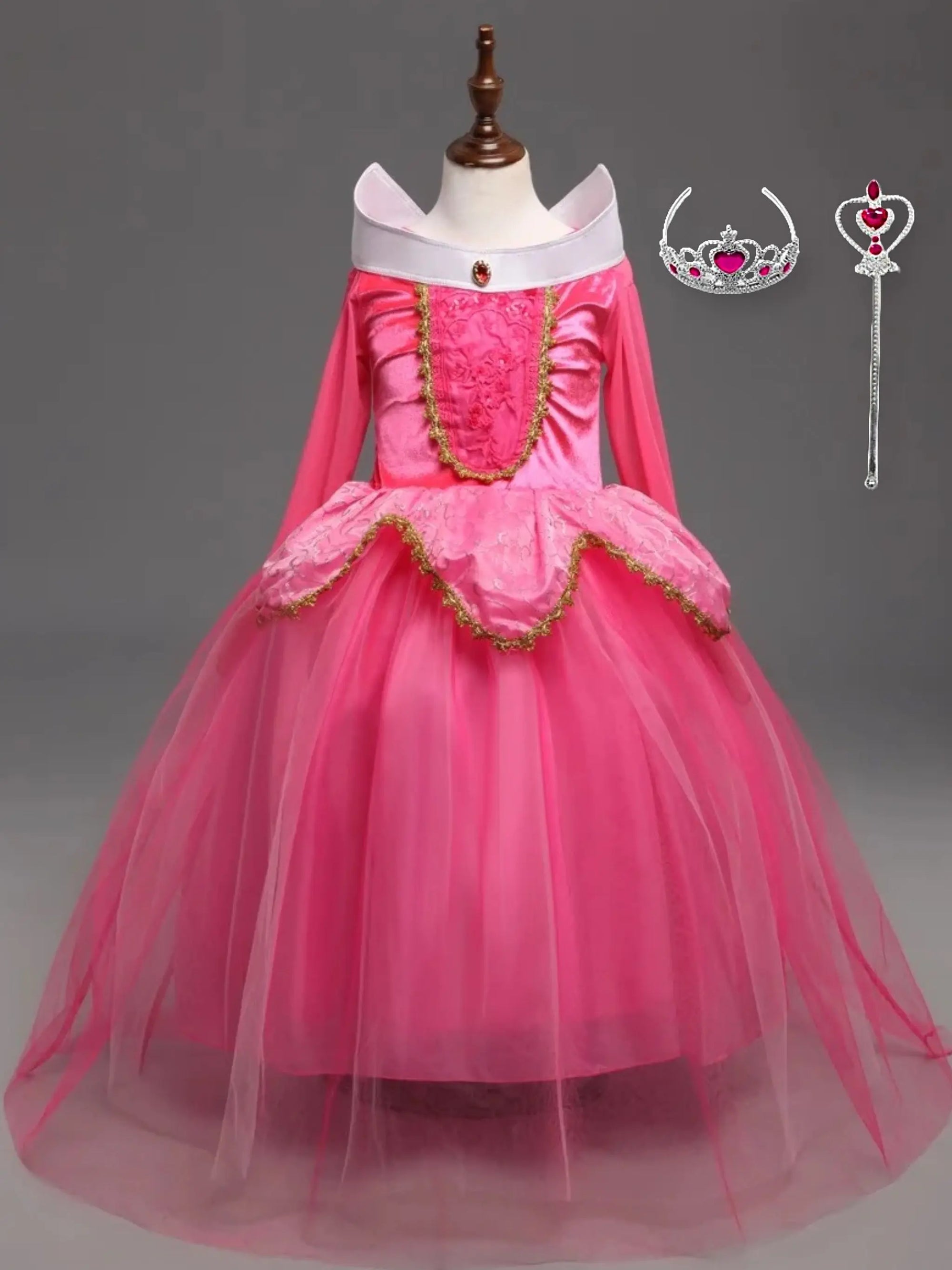 Girls Princess Aurora Sleeping Beauty Costume Dress with Accessories Bling Bling Baby Boutique