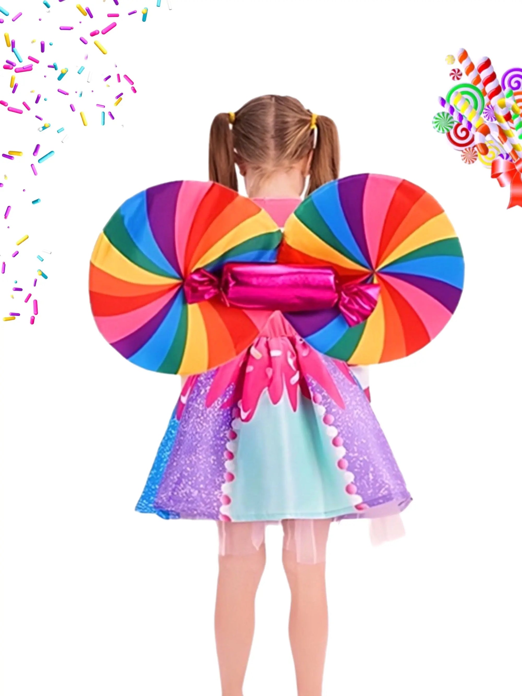 Girls Sweet Lollipop Candy Costume Fancy Rainbow Tutu Dress Bling Bling Baby Boutique