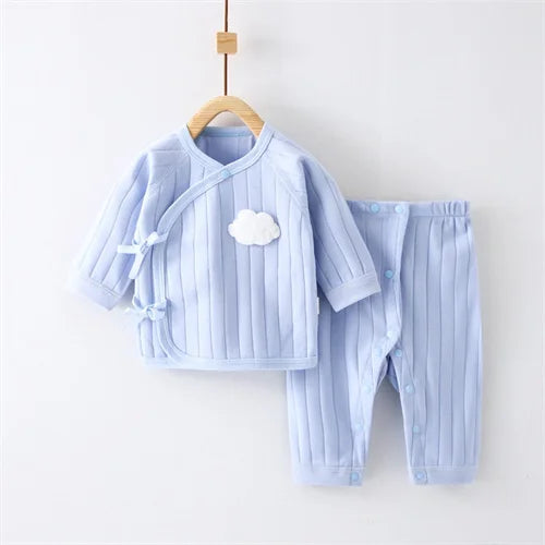 Infant Baby Boys Casual Long Sleeve Cloud Print Top and Pants Set, Color Blue
